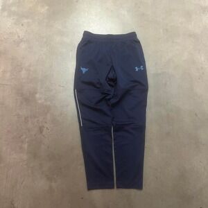 Under armour project rock knit track pants men blue slim straight performance xl